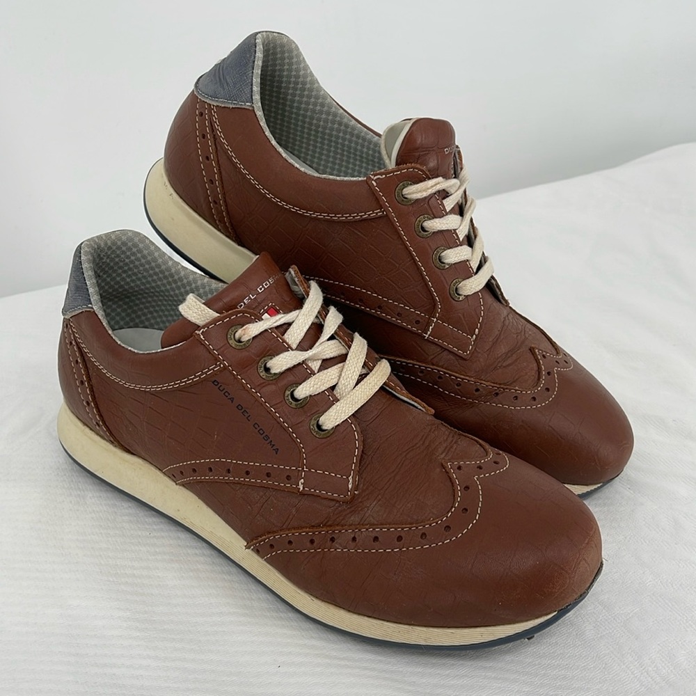 Duca Del Cosmos Mens Golf Shoes Brown Leather‎ Size 8